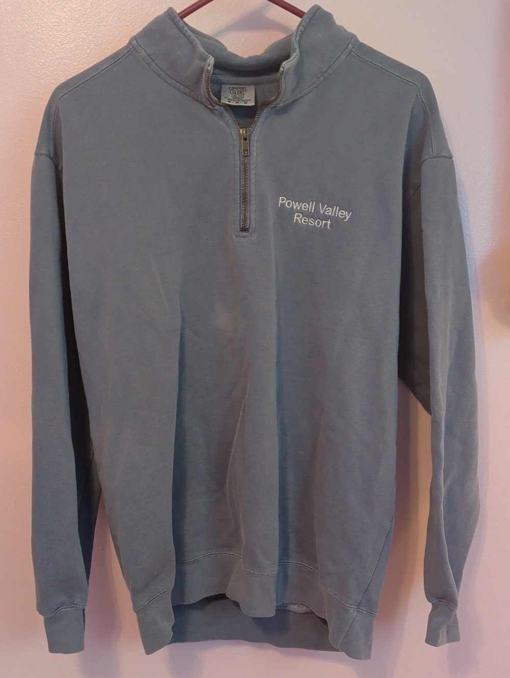 Comfort Colors Men's Dusty Blue Quarter-Zip Pullover
